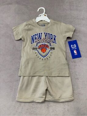 NBA New York Knicks Toddler Beige 2 Piece Outfit Set 3T NWT Shirt Shorts Game🏀